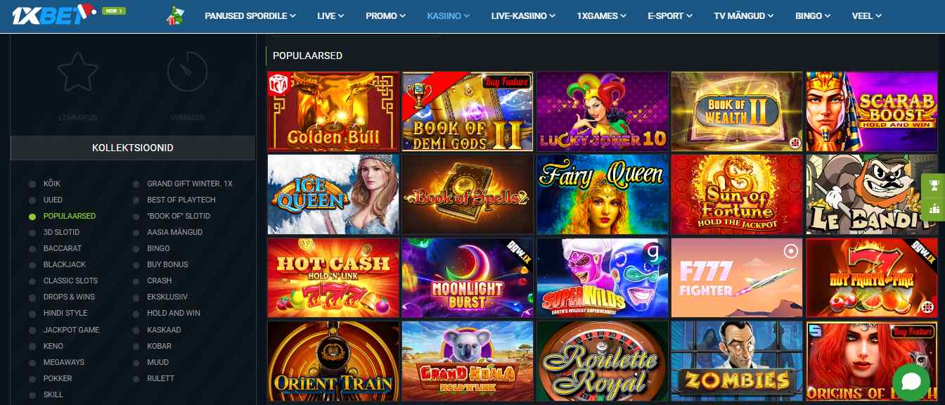 1xBet Casino Games ET