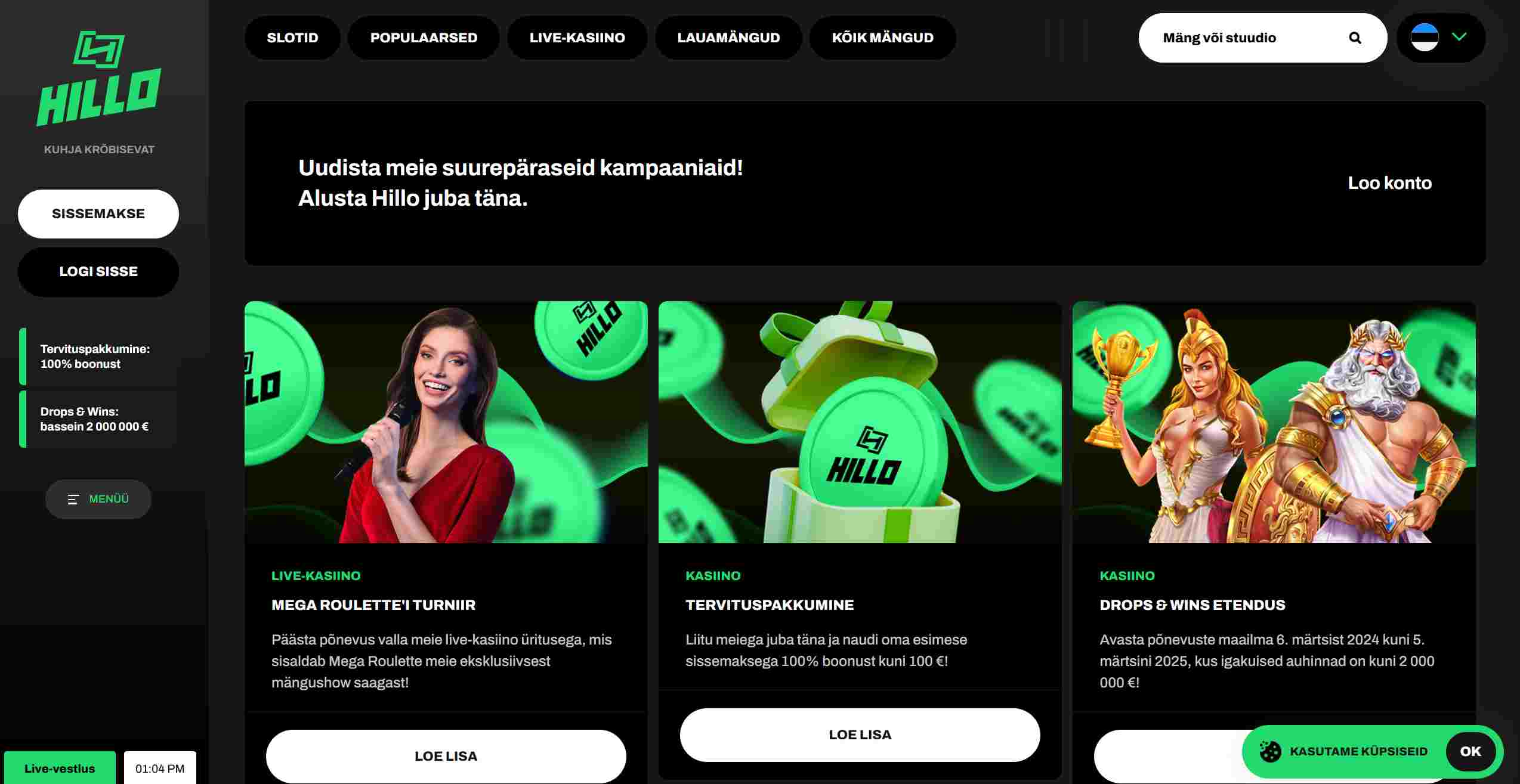 bonuses slotti eesti-kasiinod