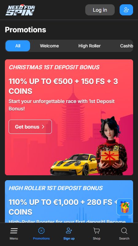 Kampaaniate leht NeedForSpins