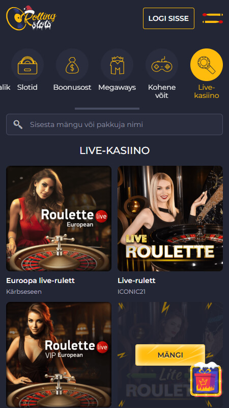 Rolling Slots Live Kasiino